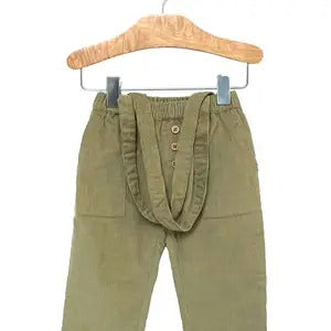 Corduroy Suspender Pant- Olive