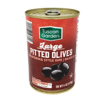 Tuscan Garden Large Pitted Black Olives 6oz