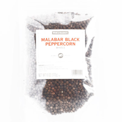 World Market Malabar Black Whole Peppercorn 6oz