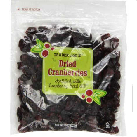 Trader Joe's Dried Cranberries Fortified With Cranberry Seed Oil 8 oz