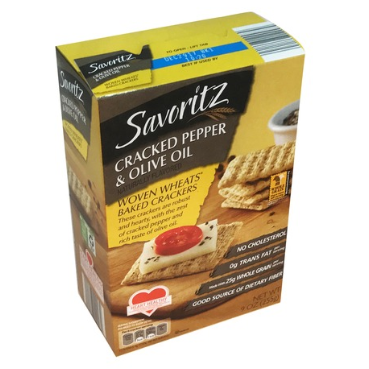 Savoritz Cracked Pepper & Olive Oil Woven Wheat Baked Crackers 9oz