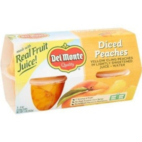 Del Monte Diced Peaches 4 - 4 oz cups