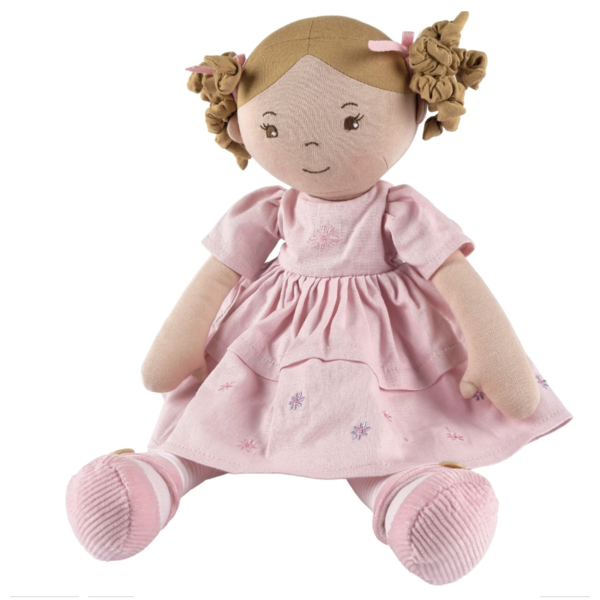 Bonikka Amelia Doll in Pink Linen Dress w/Display Box