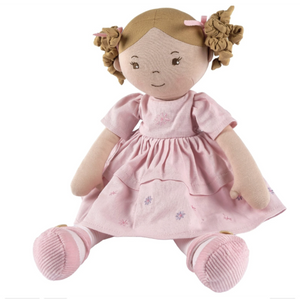 Bonikka Amelia Doll in Pink Linen Dress w/Display Box