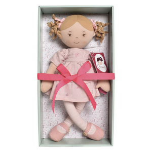 Bonikka Amelia Doll in Pink Linen Dress w/Display Box