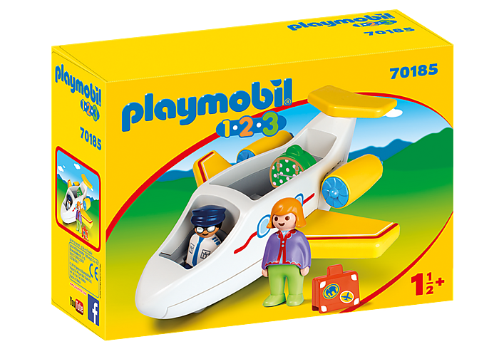 Playmobile 1.2.3. Airplane with Passenger Item 70185