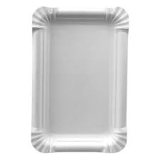 Papstar Rectangle Plate 13x20 cm Fluted White Paper Plates 50 ct