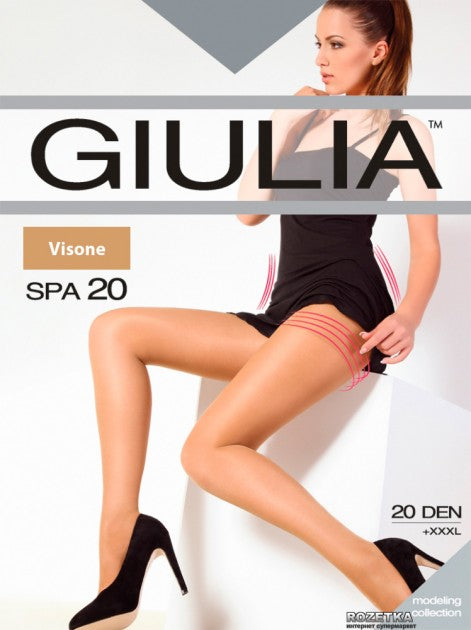 Giulia Premium Spa 20 Sheer Light Support Tights Visone (Bronze) Size S