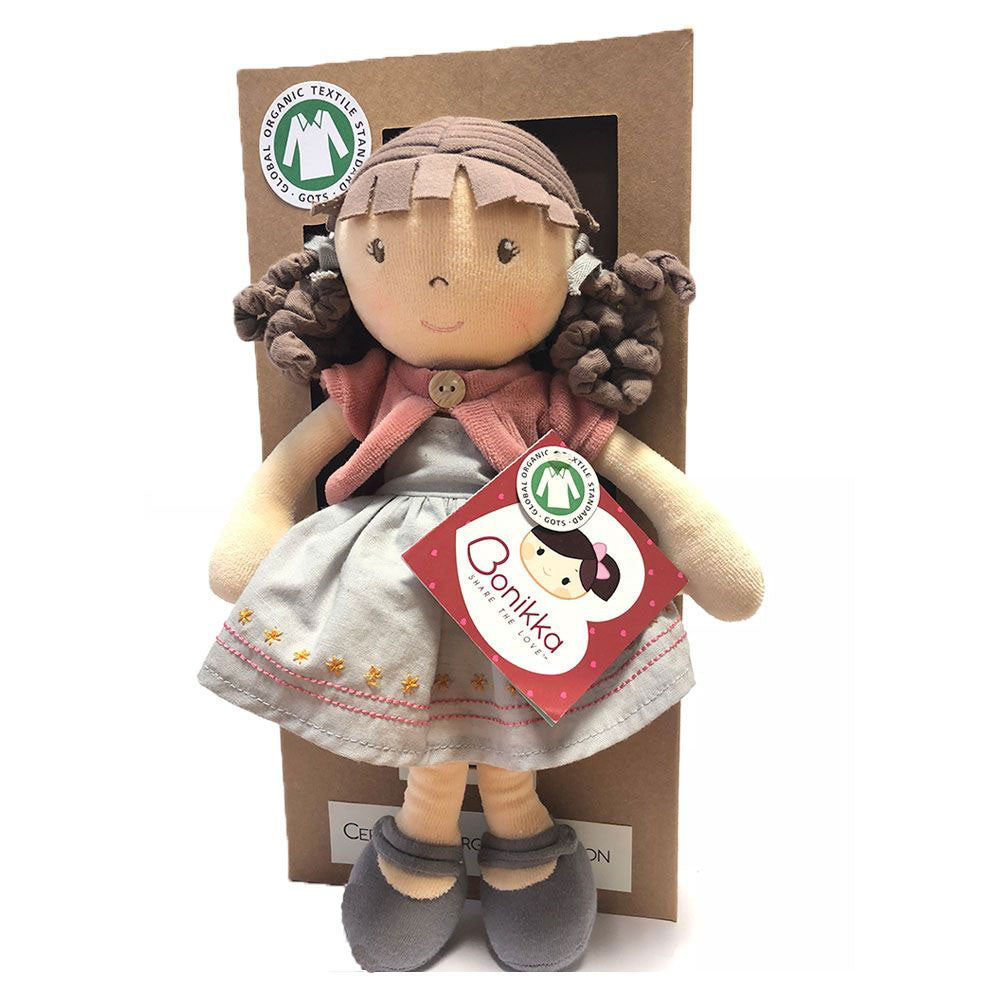 Bonikka Rose Doll Organic Doll With Brown Hair