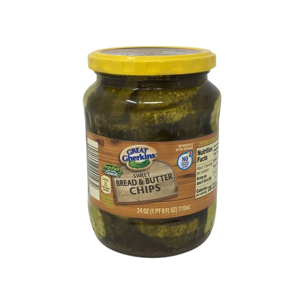 Great Gherkins Bread & Butter pickle chips 24 oz