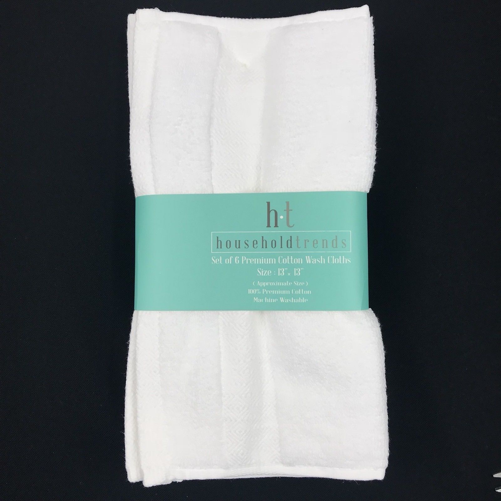 Household Trends White Premium Cotton Wash Cloths 6pk